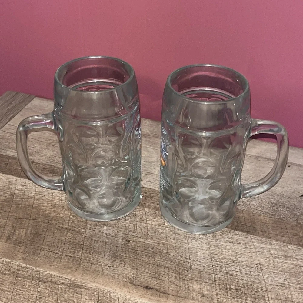 Samuel Adams Dimpled Octoberfest‎ Glass Beer Stein Mug .5 Liter -Set of 2-